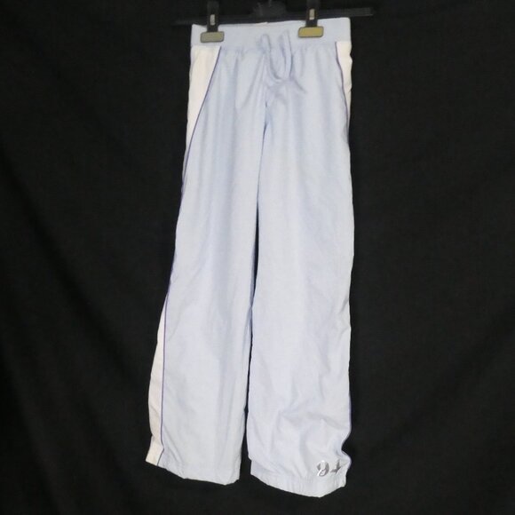 OLD NAVY | medium | Light Blue Insulated Sport Pants with Stripes & Silver Print - Picture 1 of 16
